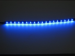LED Ribbon Flexible Strips - 12 DC, 12 Inch, Water Resistant Version, Black Backing, inch Red/Black Power Connectors, Super Bright Flexible. Endless uses!