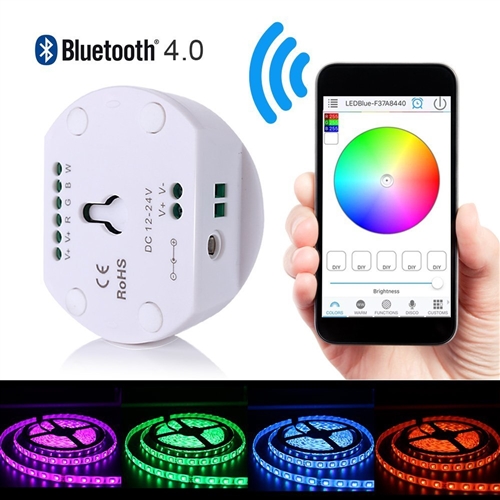 4.0 IOS/Android Pinjia UFO led Bluetooth controller DC12 24V RGB RGBW,Timing function,group control,music mode,16million colors
